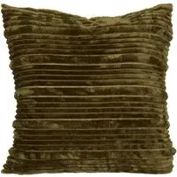 Home Brooklyn Ribbed Cushion - Olive