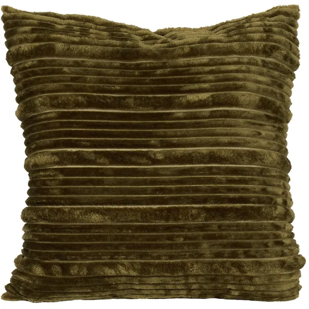 Home Brooklyn Ribbed Cushion - Olive