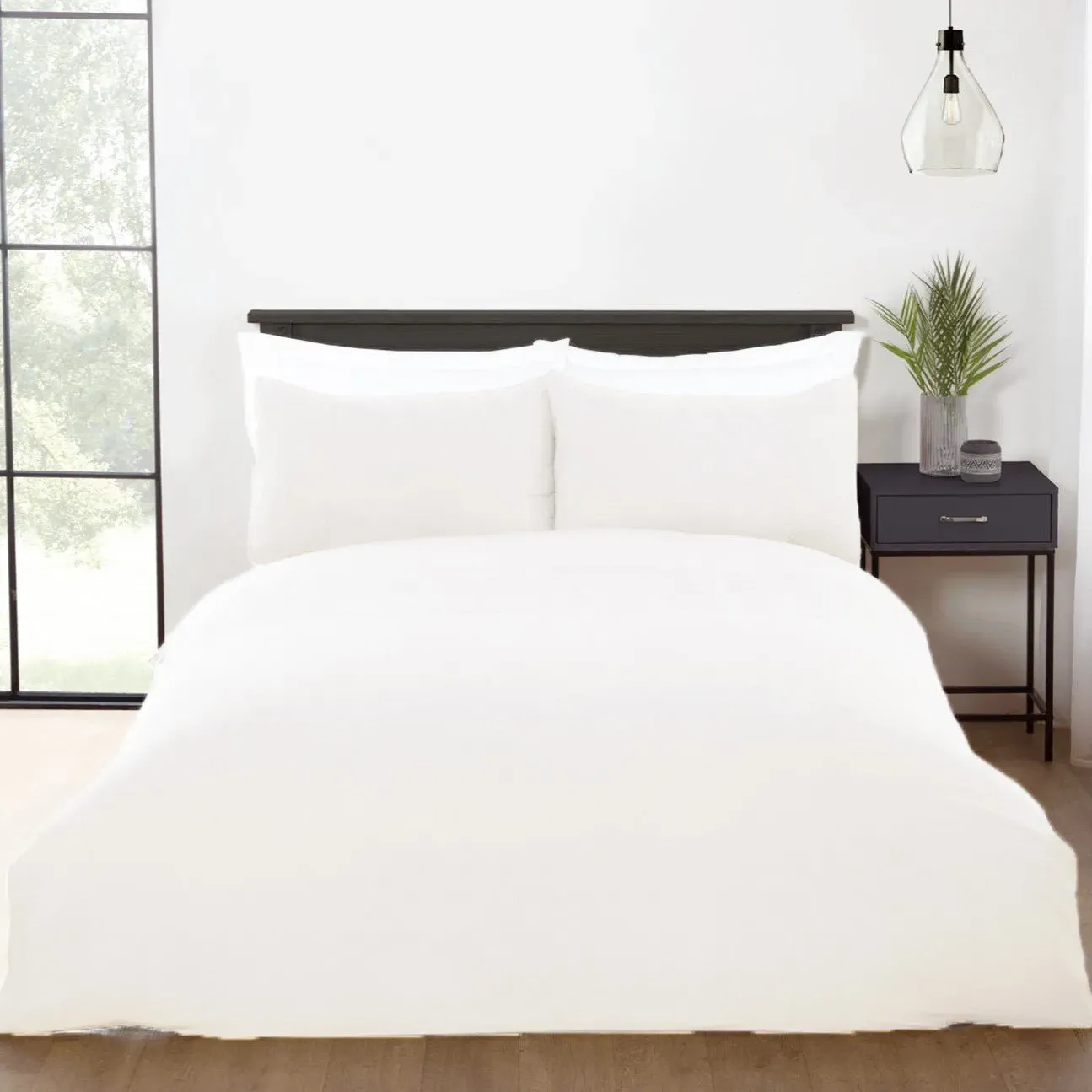 Chevron Pinsonic King Size Duvet Cover Set - White