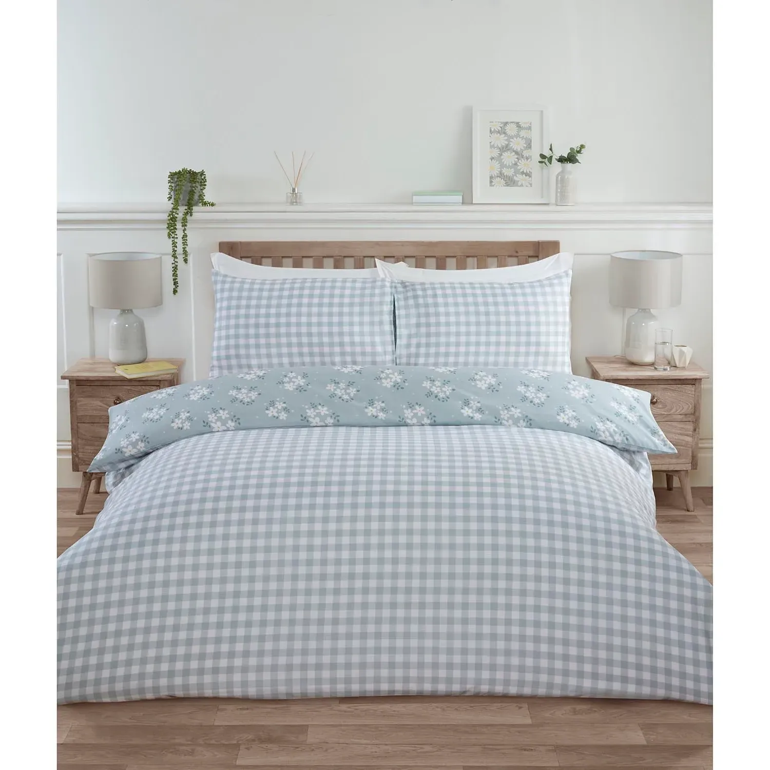 Home Daisy Single Duvet Cover Set - Sage