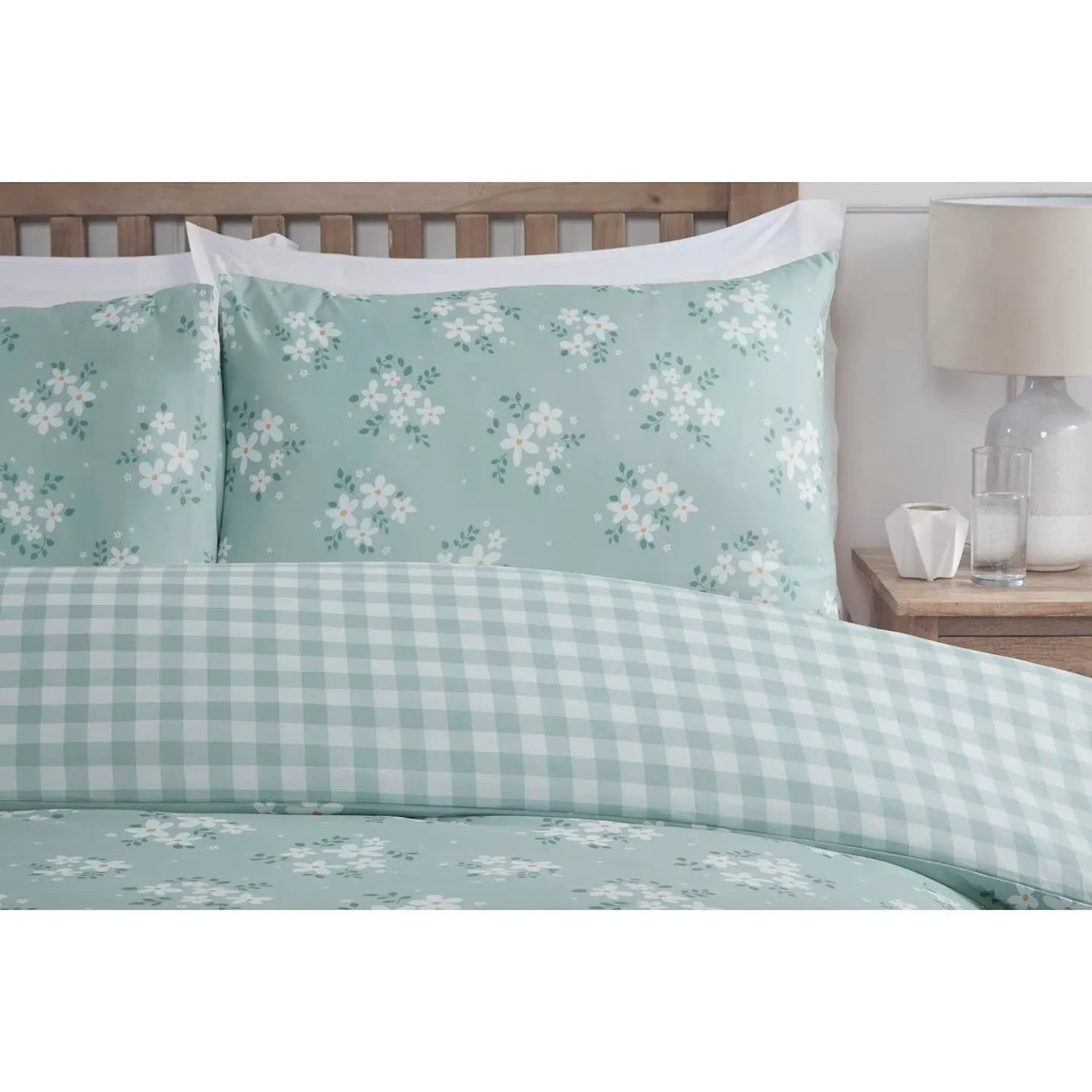 Home Daisy Single Duvet Cover Set - Sage