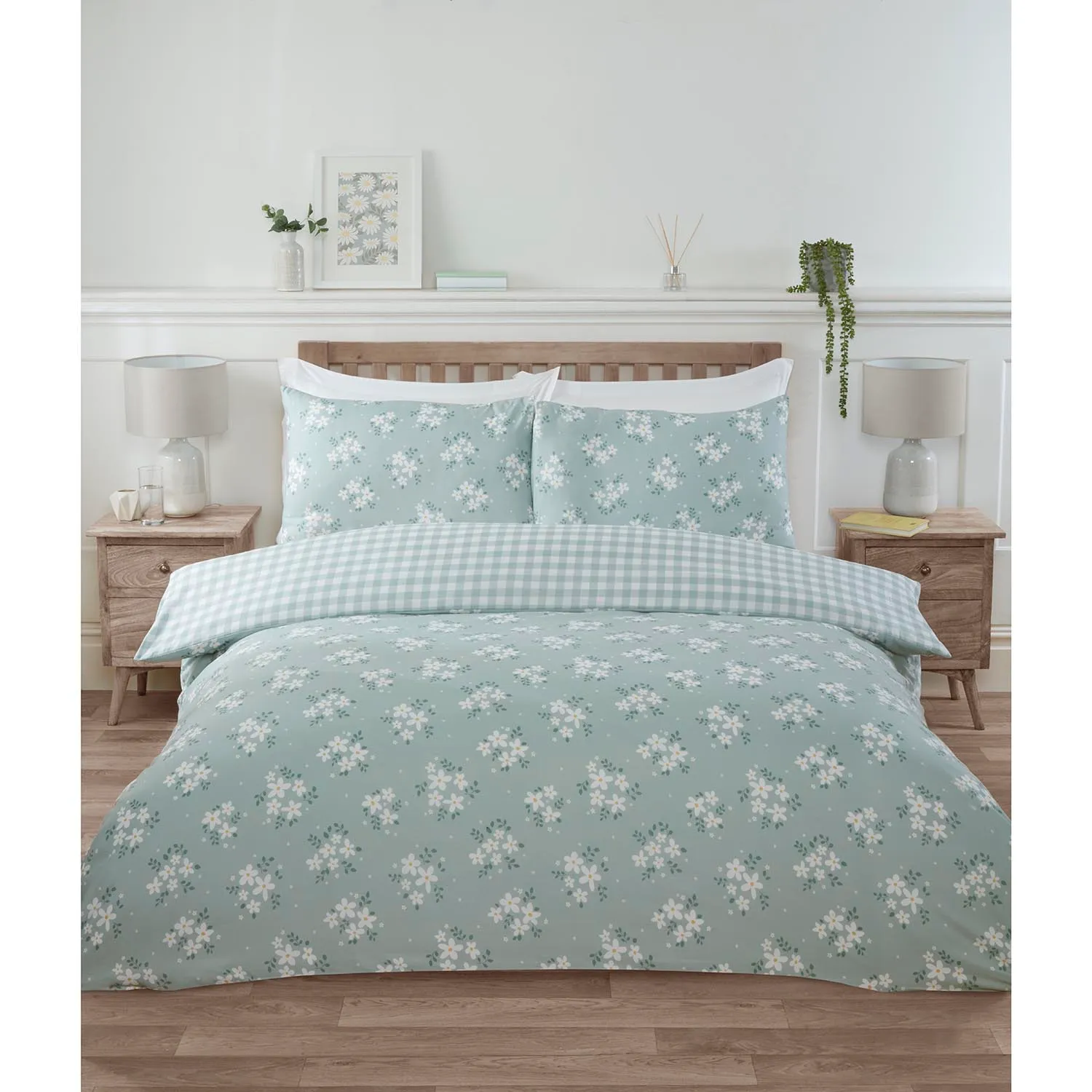 Home Daisy Single Duvet Cover Set - Sage image