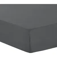 Home Double Fitted Bed Sheet - Charcoal, Polycotton