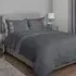 Home Double Geo Velvet Stripe Duvet Cover Set - Grey