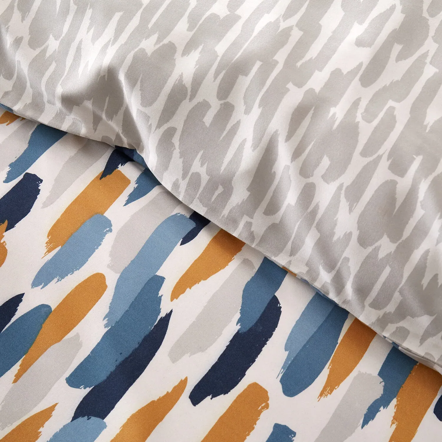 Home Ellison King Size Duvet Cover and Pillowcase Set - Blue