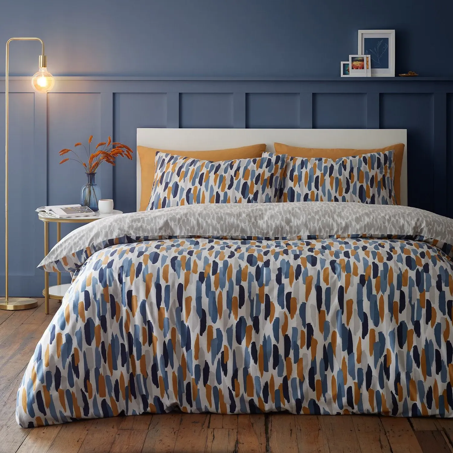 Home Ellison Single Duvet Cover and Pillowcase Set - Blue