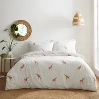Home Giraffe King Duvet Cover and Pillowcase Set - Natural