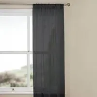Home Glacier Panel Voile Curtain - Charcoal