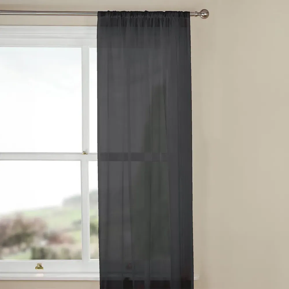 Home Glacier Panel Voile Curtain - Charcoal image