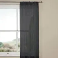 Home Glacier Panel Voile Curtain - Charcoal