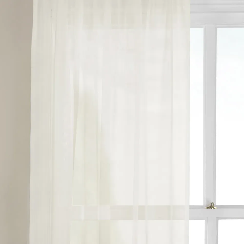 Home Glacier Voile Panel Curtain - Cream
