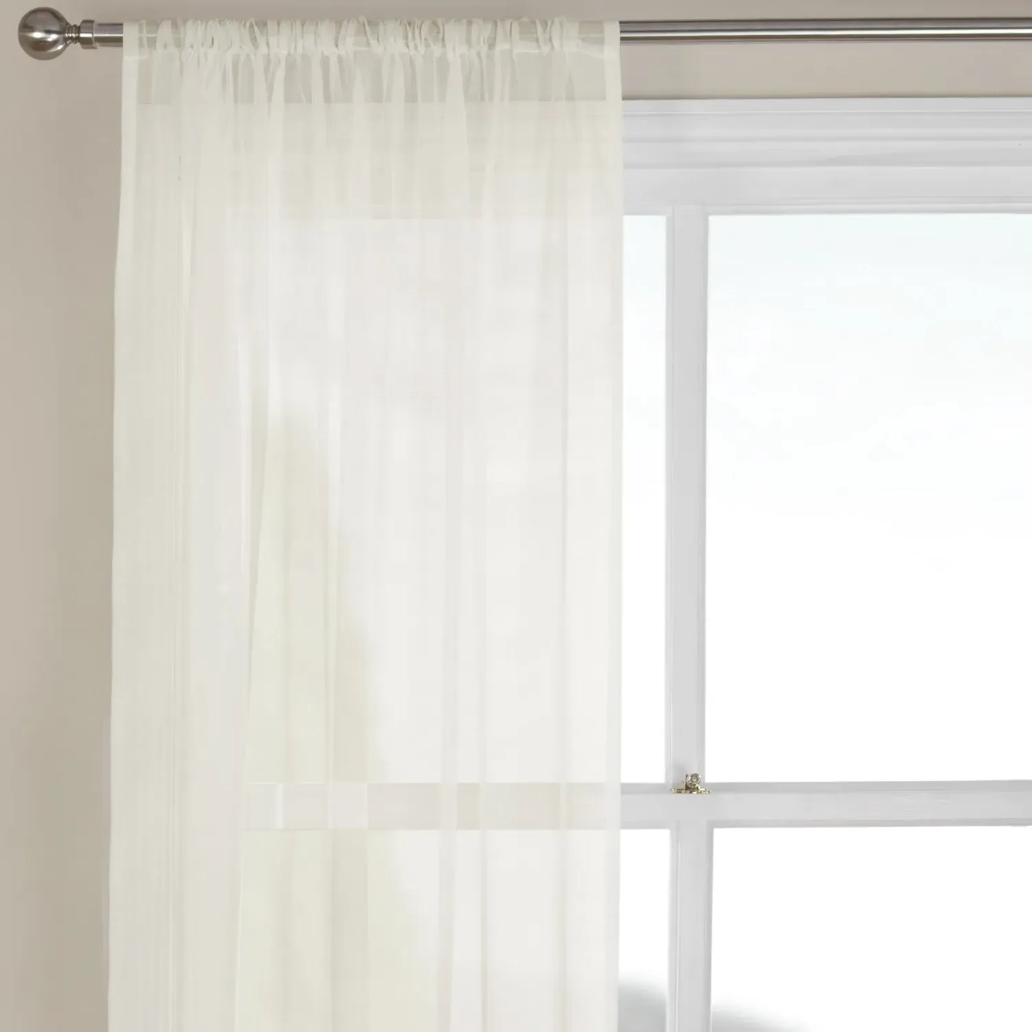 Home Glacier Voile Panel Curtain - Cream