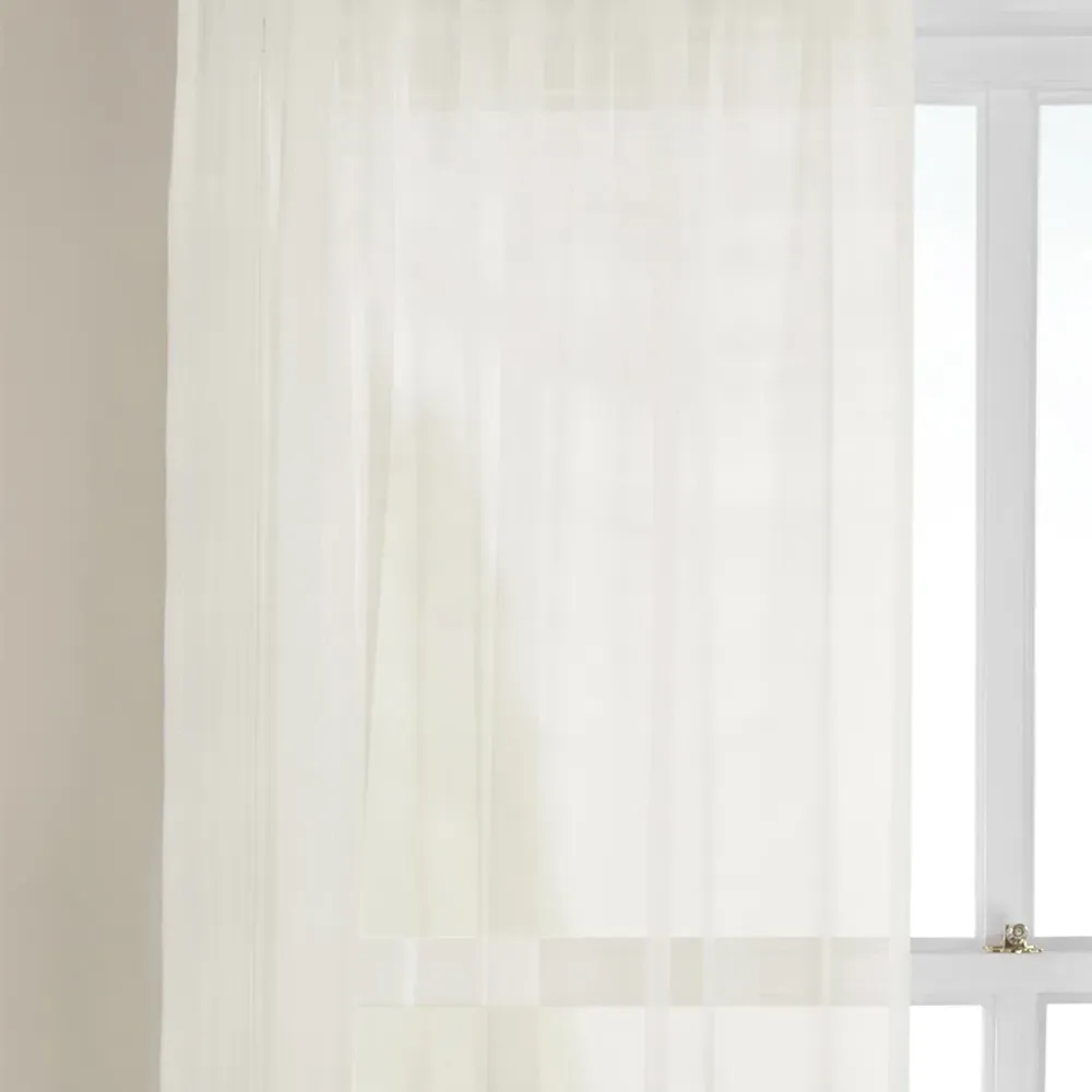 Home Glacier Voile Panel Curtain - Cream