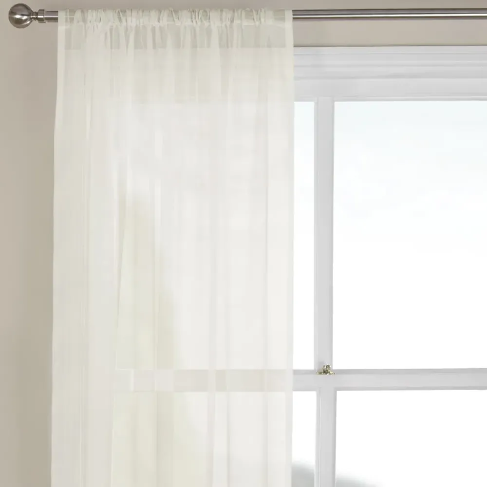 Home Glacier Voile Panel Curtain - Cream image