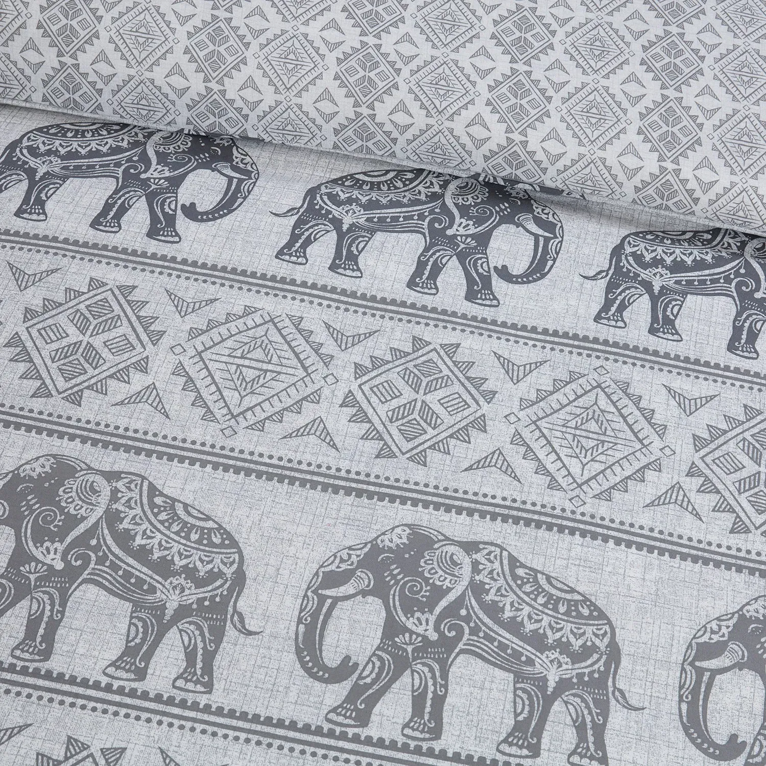 Home Hathi Elephant Double Duvet Cover and Pillowcase Set - Multi