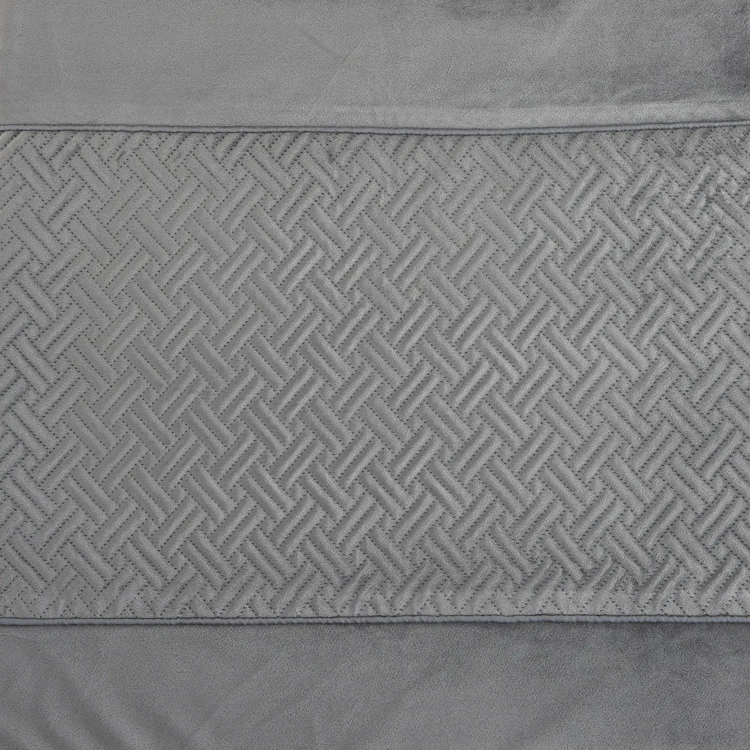 Home King Size Crosshatch Embossed Panel Duvet Set - Charcoal