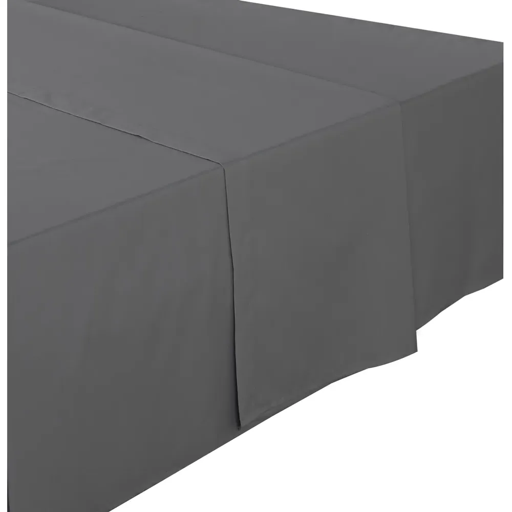 Home King Size Flat Bed Sheet - Charcoal