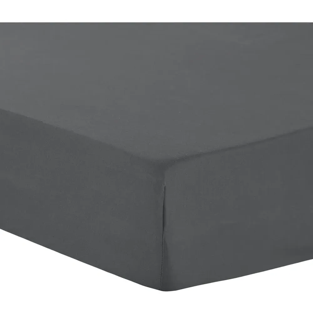Home King Size Flat Bed Sheet - Charcoal image