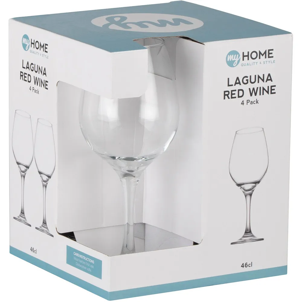 Home Laguna Red Wine Glass 4 Pack - Clear