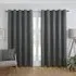 Linden Washable Blackout Curtain - Charcoal