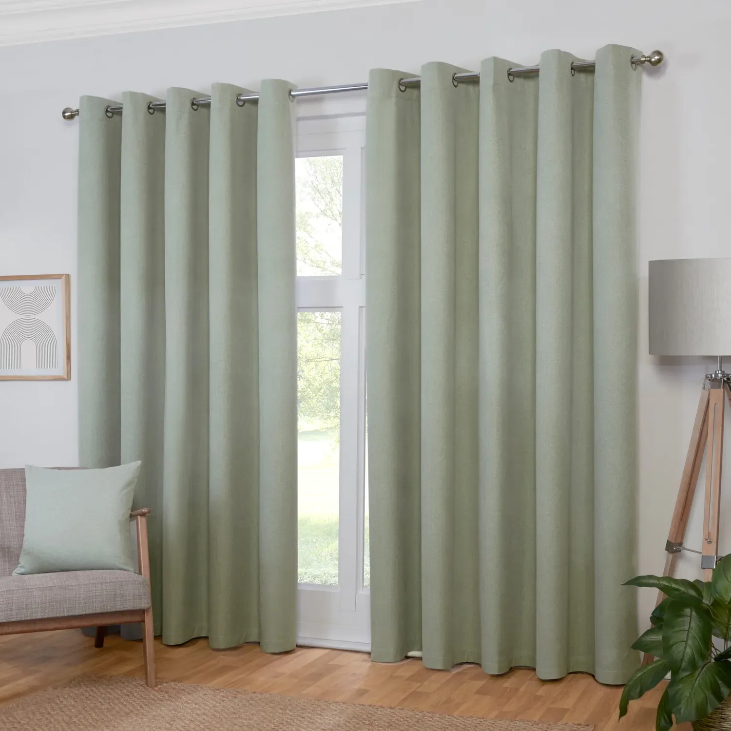 Linden Washable Blackout Curtain - Green