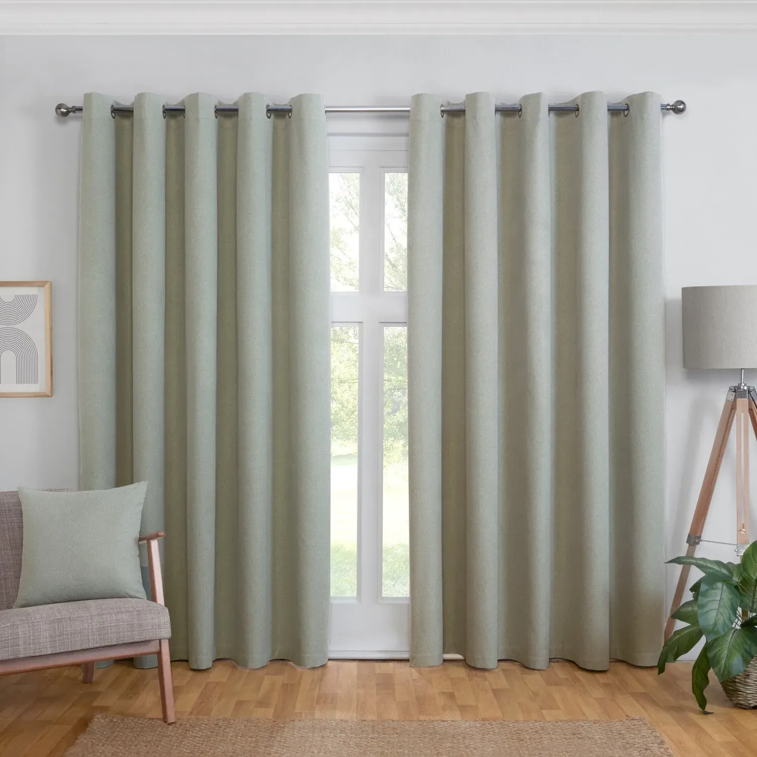 Linden Washable Blackout Curtain - Green