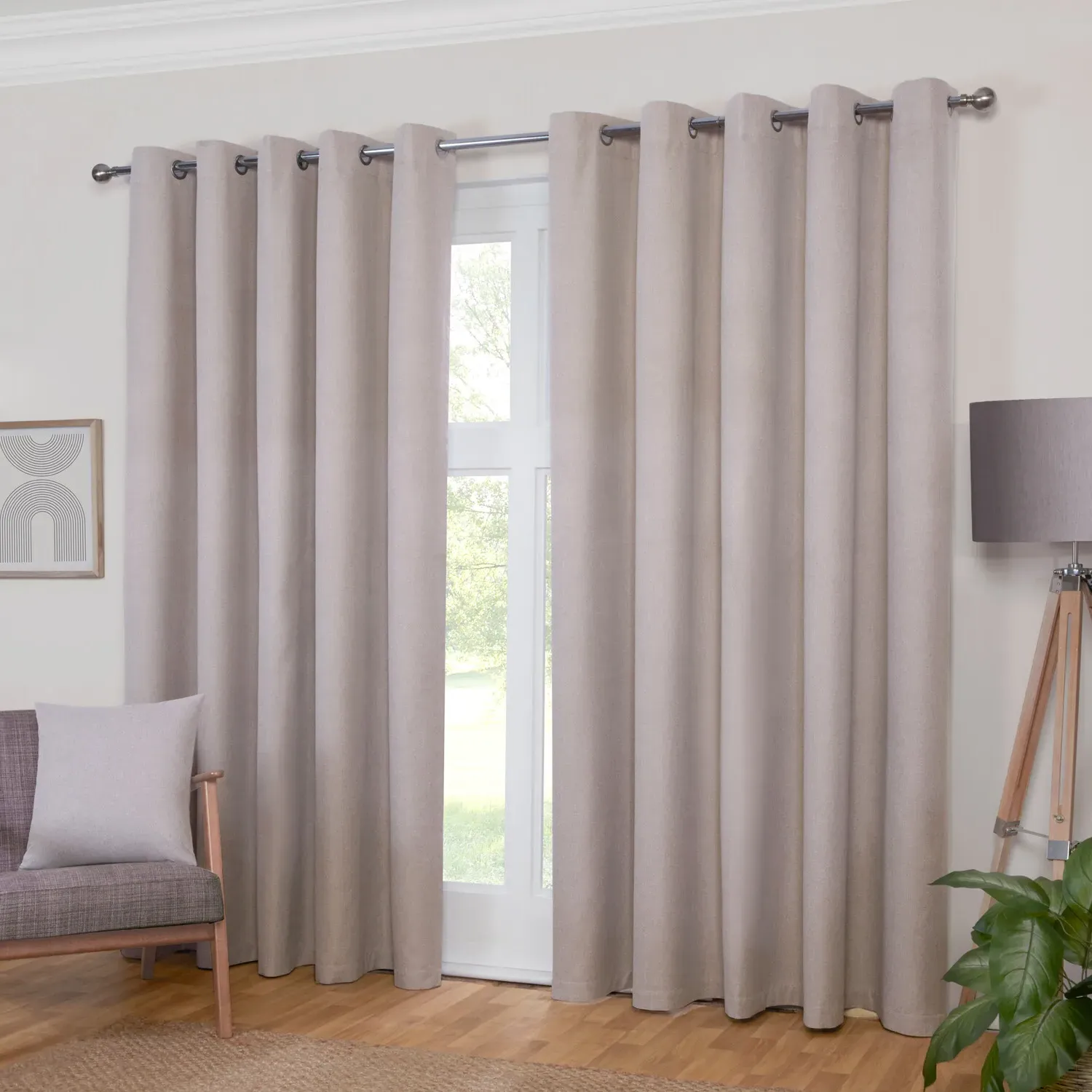 Linden Washable Blackout Curtain - Stone
