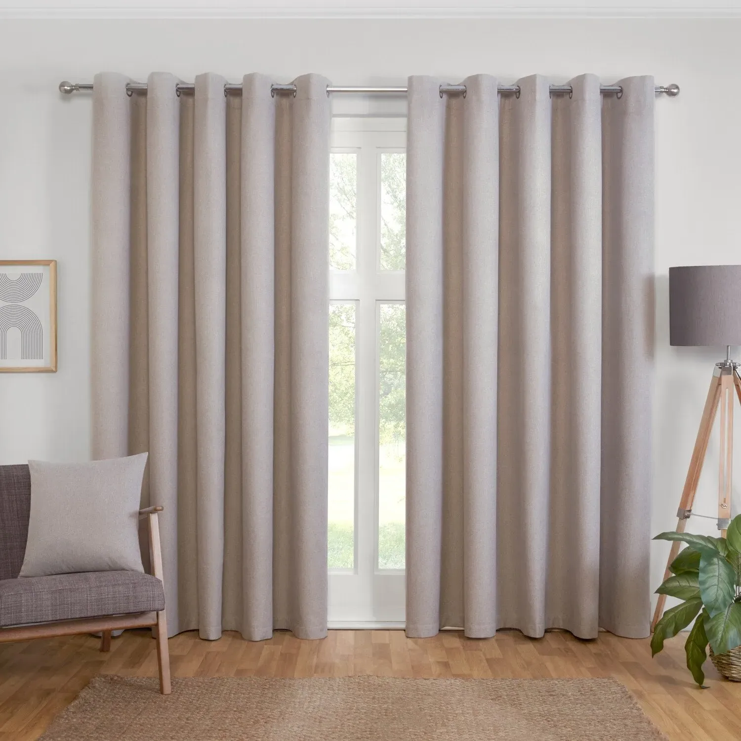 Linden Washable Blackout Curtain - Stone