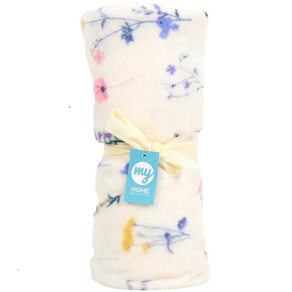 Home Meadow Flowers Fleece Throw - Yellow image