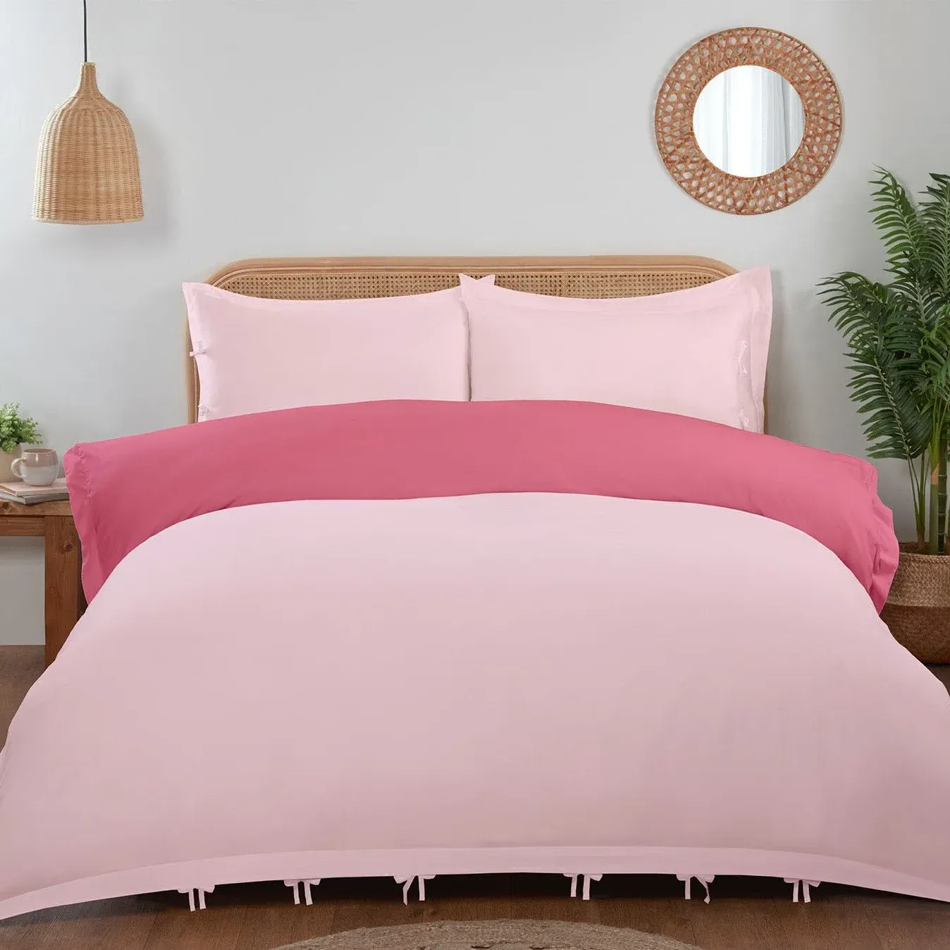 Moda Double Reversible Duvet Set - Pink