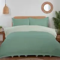 Moda Single Reversible Duvet Set - Green