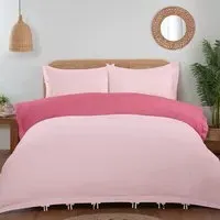Moda Single Reversible Duvet Set - Pink