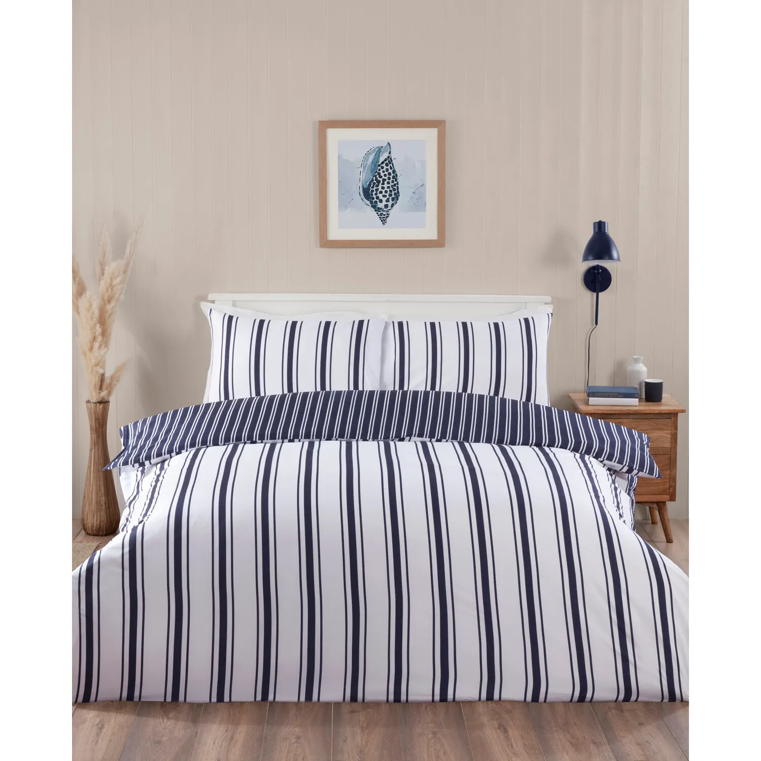 Home Ocean Stripe Duvet Set - Navy