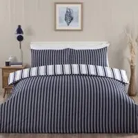 Home Ocean Stripe Duvet Set - Navy