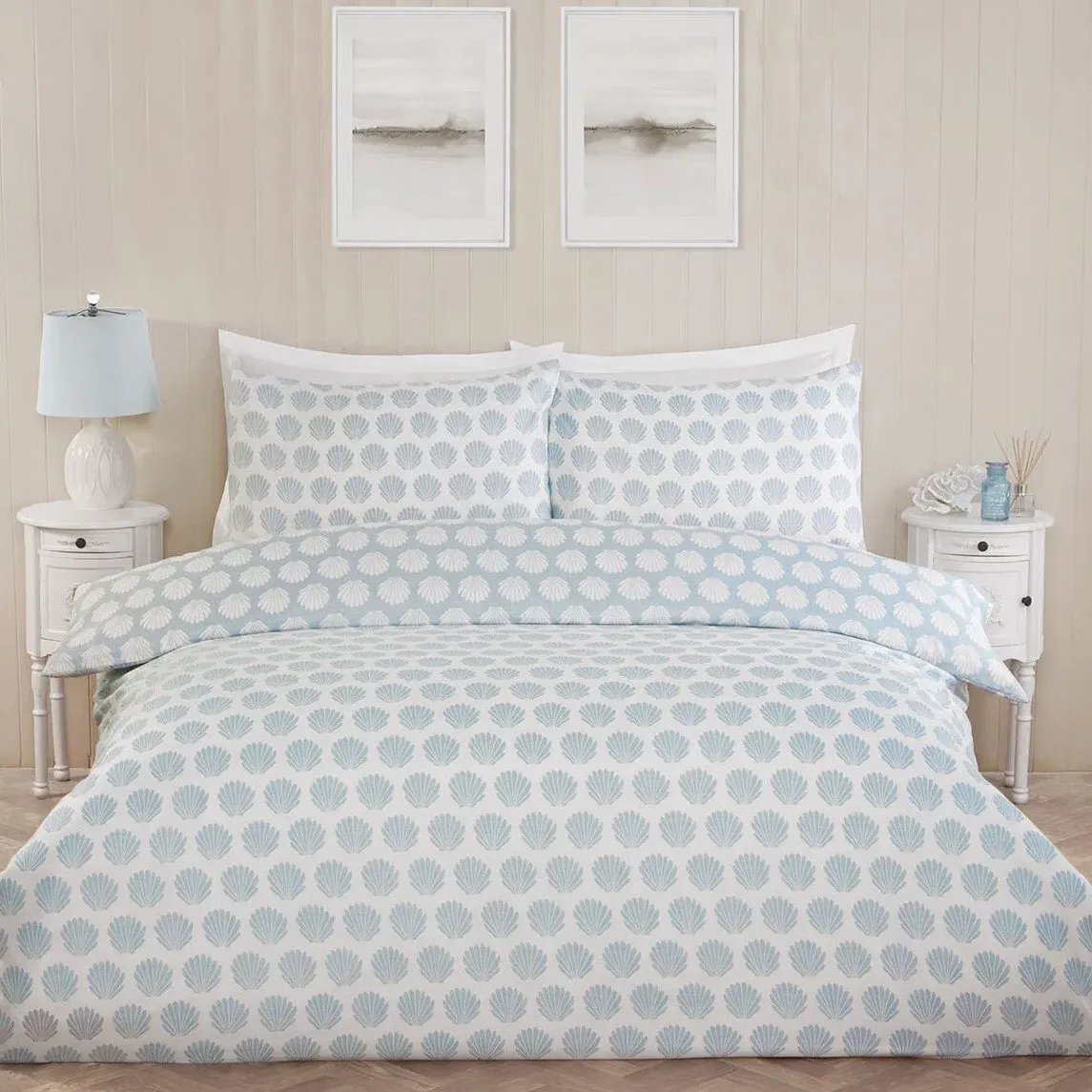 Oceana Shell Double Duvet Set - Blue