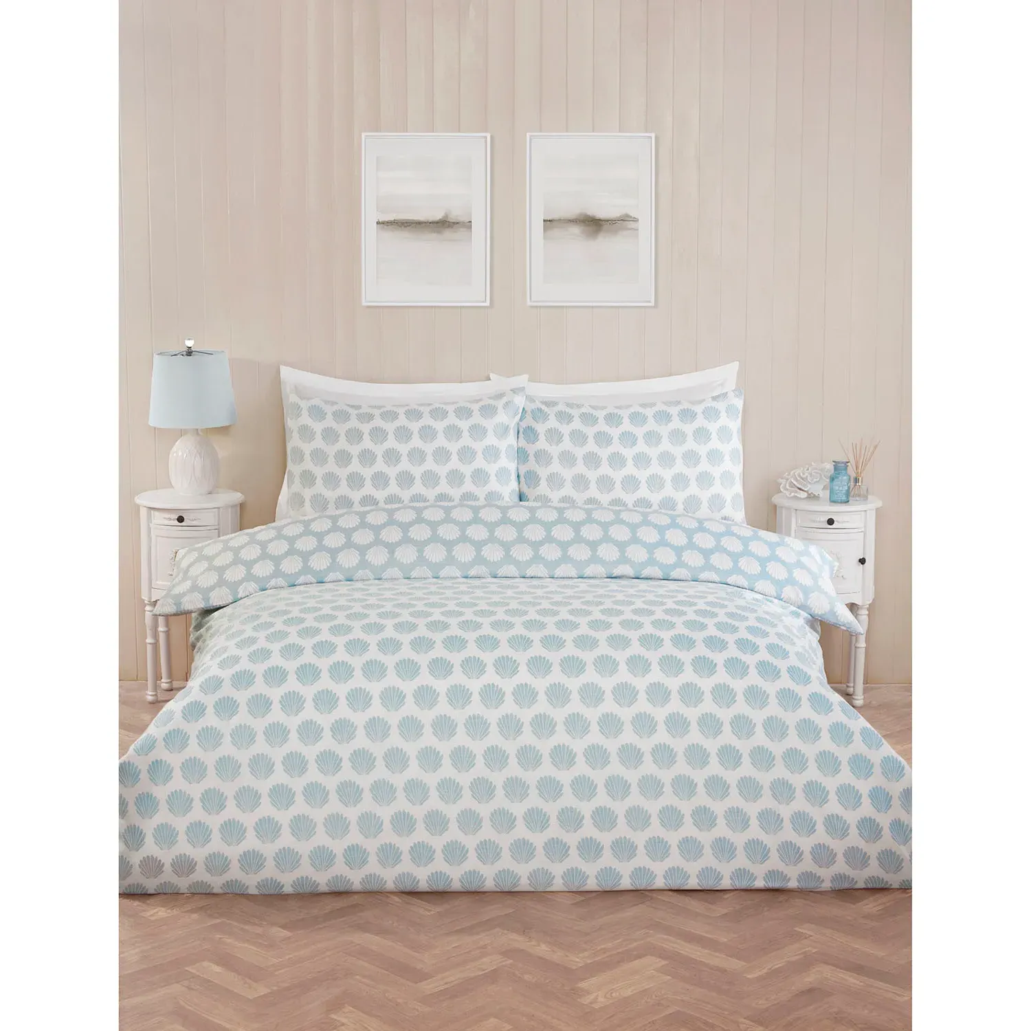 Oceana Shell King Duvet Set - Blue