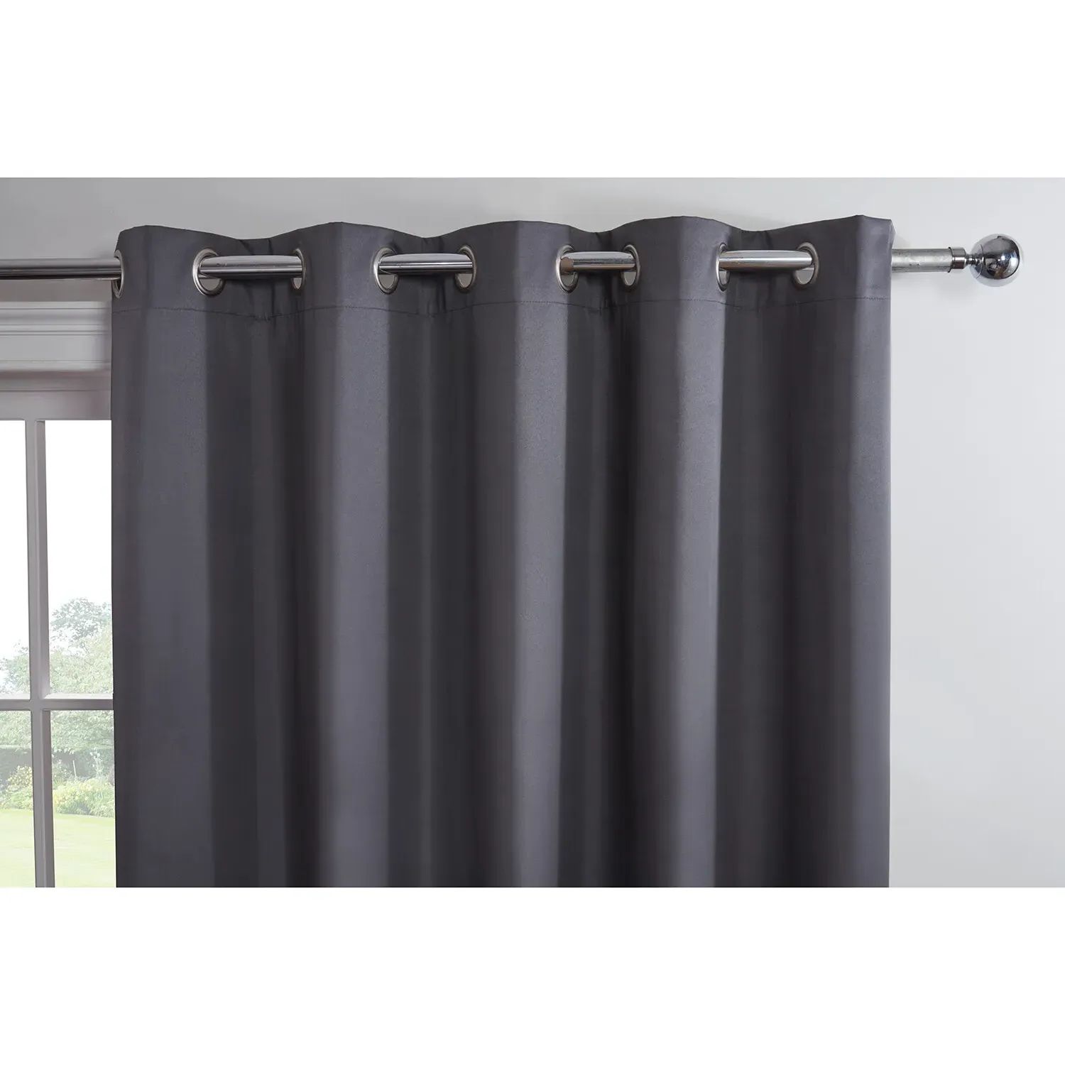 Home Oxford 229cm Blackout Eyelet Curtains - Charcoal
