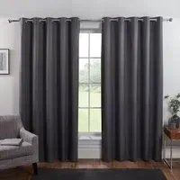 Home Oxford Blackout Eyelet Curtains - Charcoal