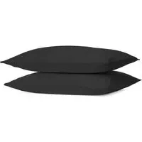 Home Pillowcase 2 Pack Housewife Style - Black, Polycotton