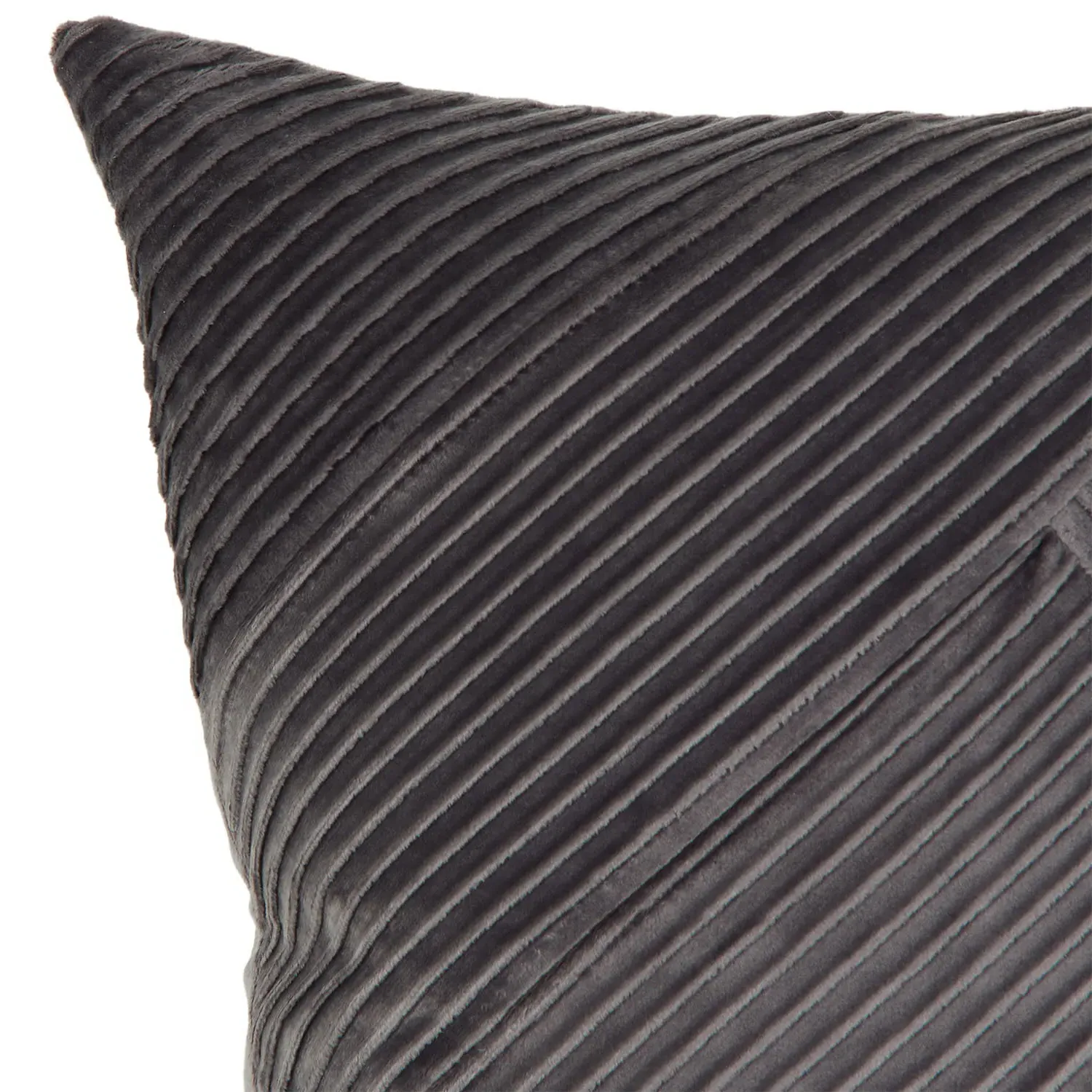 Piper Pleated Cushion - Grey, Velvet