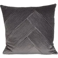 Piper Pleated Cushion - Grey, Velvet