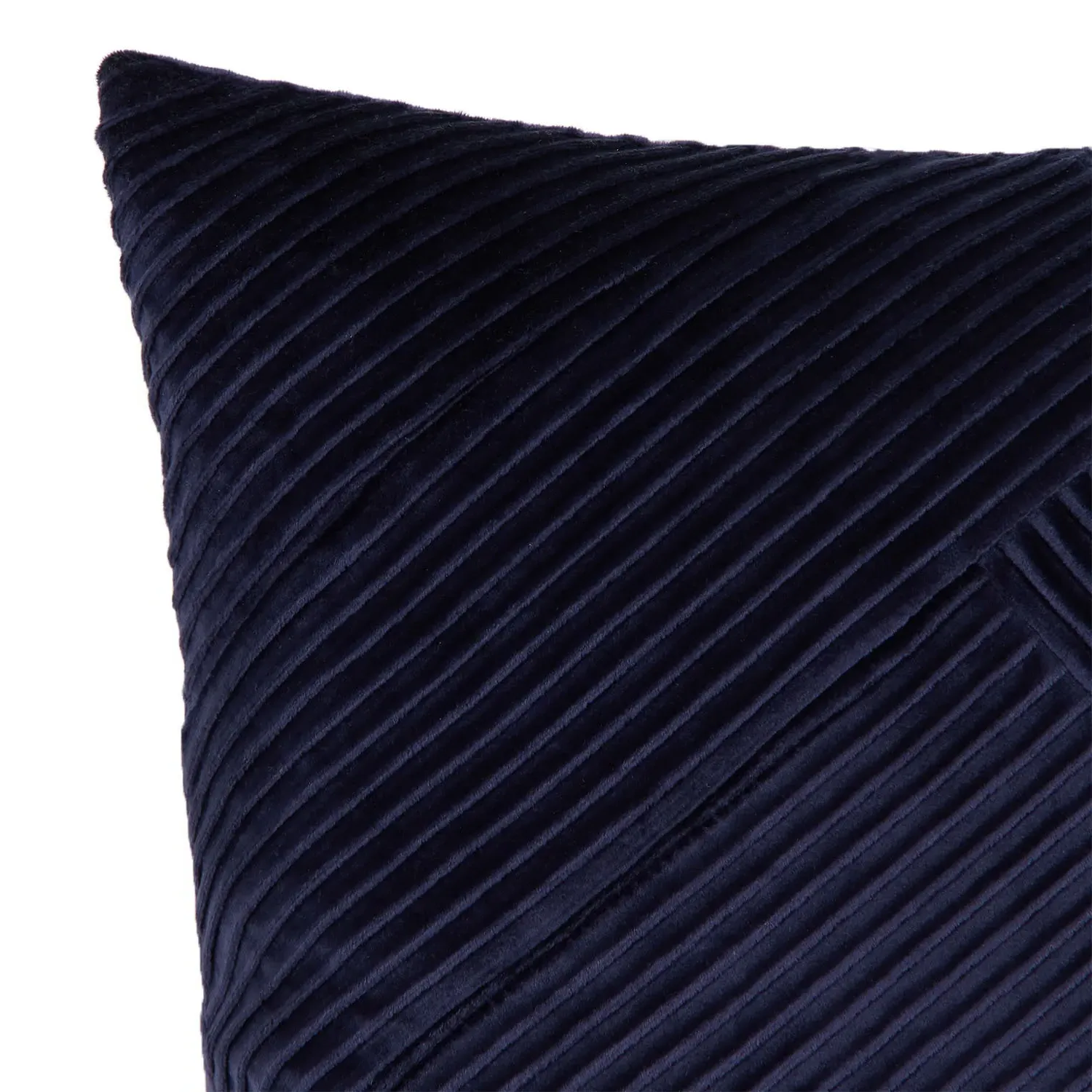 Piper Pleated Cushion - Navy, Velvet