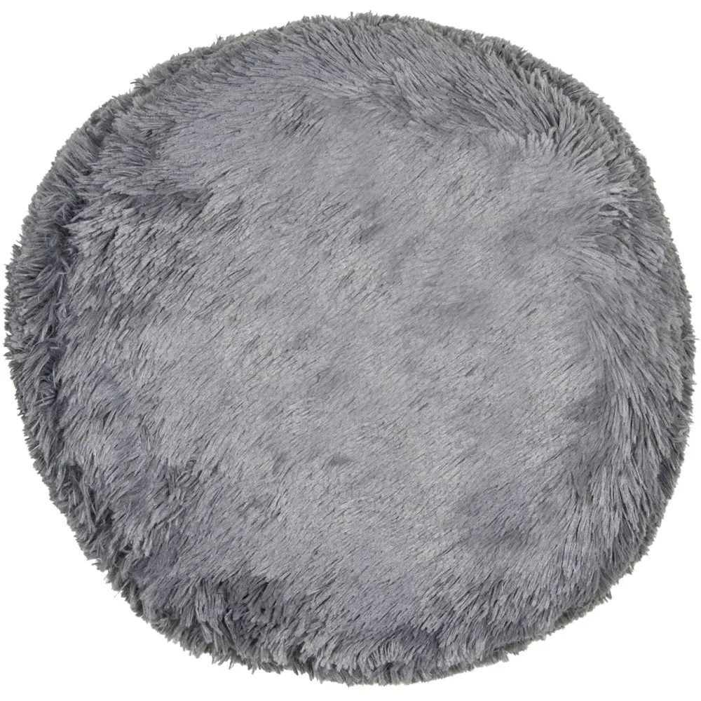 Home Round Plush Bear Cushion - Charcoal