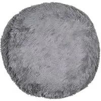 Home Round Plush Bear Cushion - Charcoal