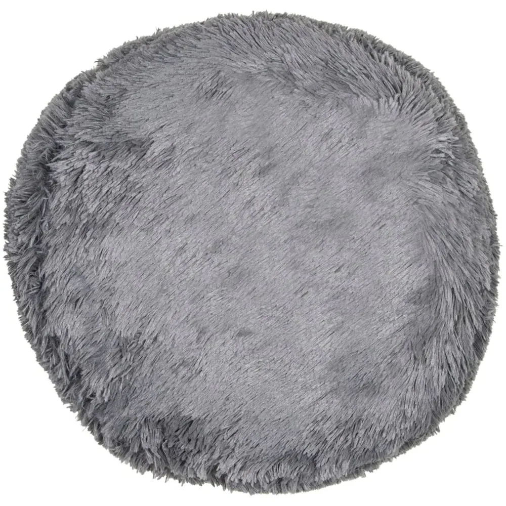 Home Round Plush Bear Cushion - Charcoal image