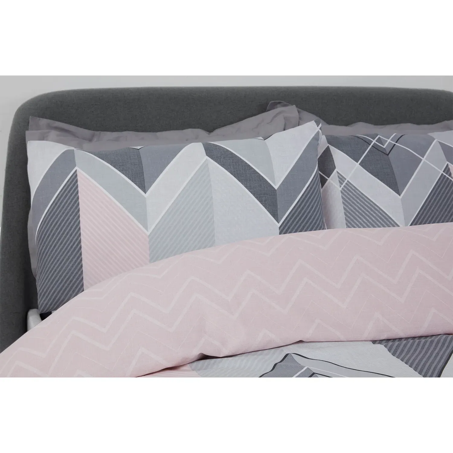 Home Single Chevron Duvet Set - Pink