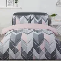 Home Single Chevron Duvet Set - Pink