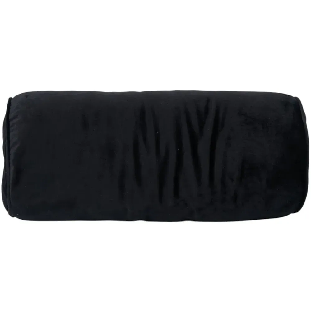 Soft Velvet Bolster Cushion - Black