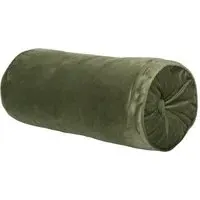 Soft Velvet Bolster Cushion - Green