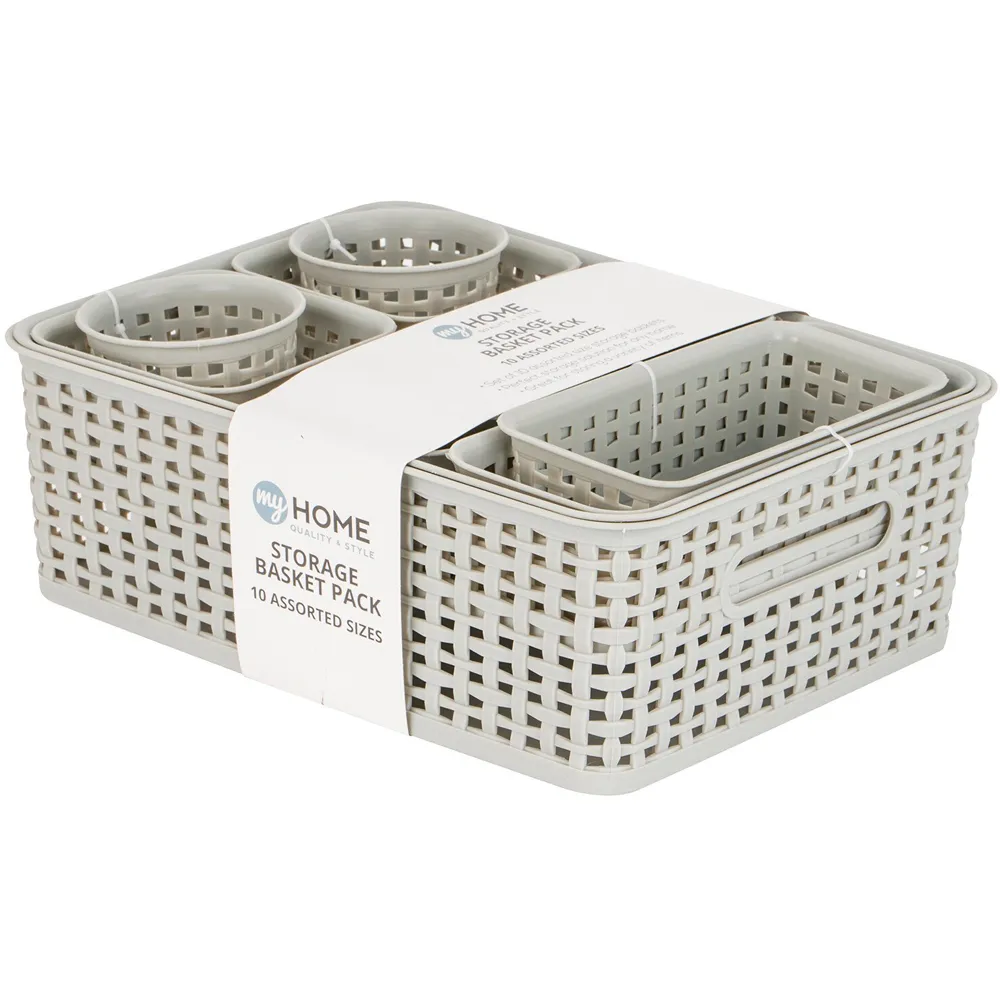 Home Storage Baskets 10 Pack - Assorted